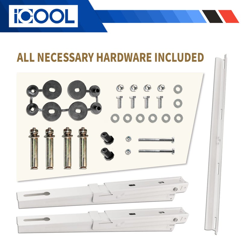 I COOL ICOOL Mini Split Wall Mounting Bracket for 9000-36000 BTU Universal Ductless Air Conditioners, Heat Pumps, Compressors & HVAC Systems, Outdoor Heavy Duty Foldable Wall Mount Condenser Bracket - Image 2